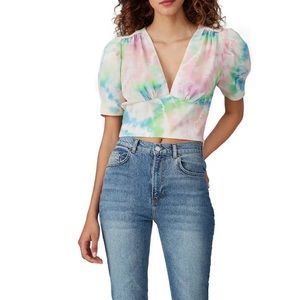 Silk Amanda Uprichard cropped blouse sz S